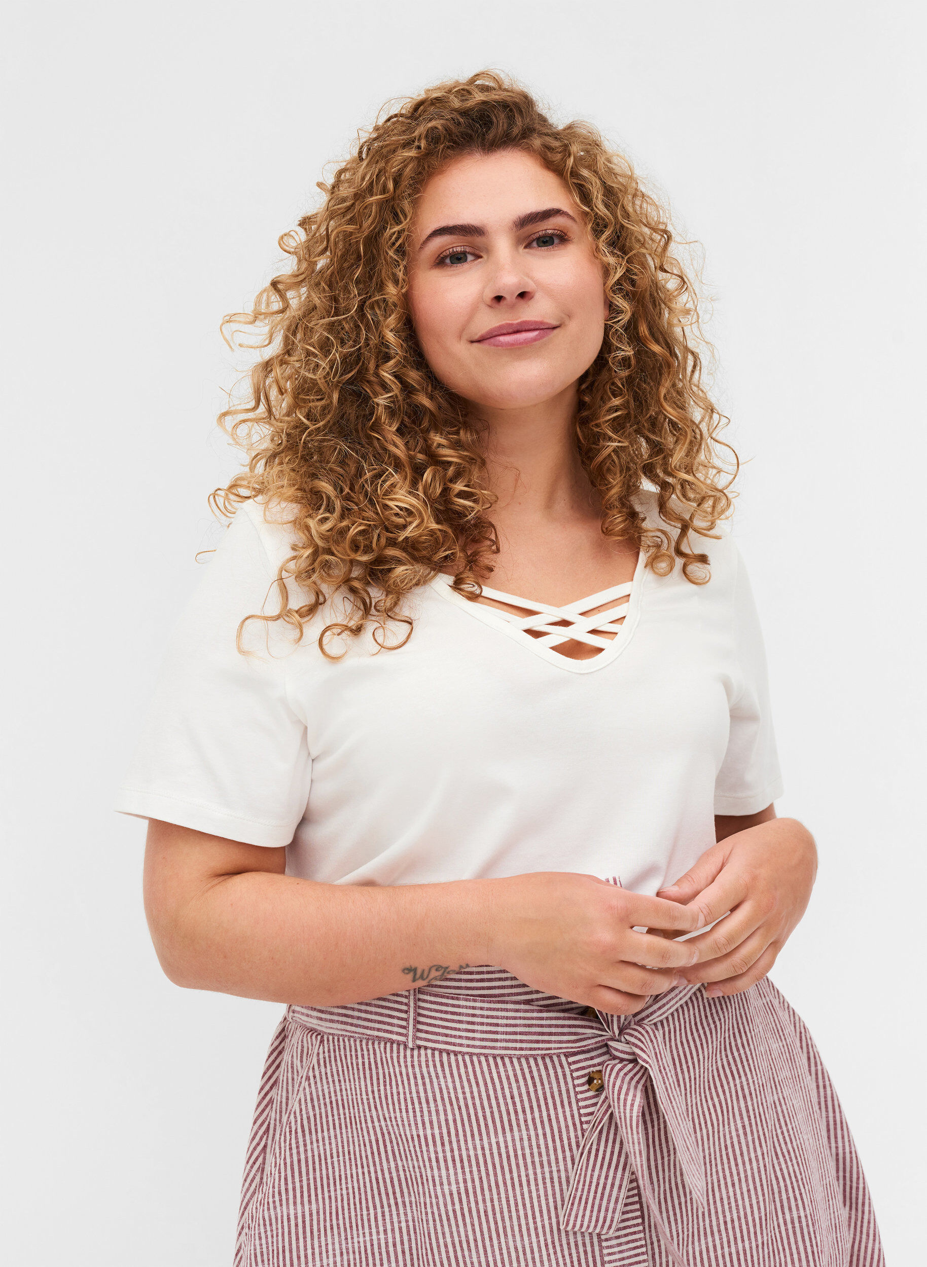 ZizziT-shirt, Warm Off-white, Model image number 0