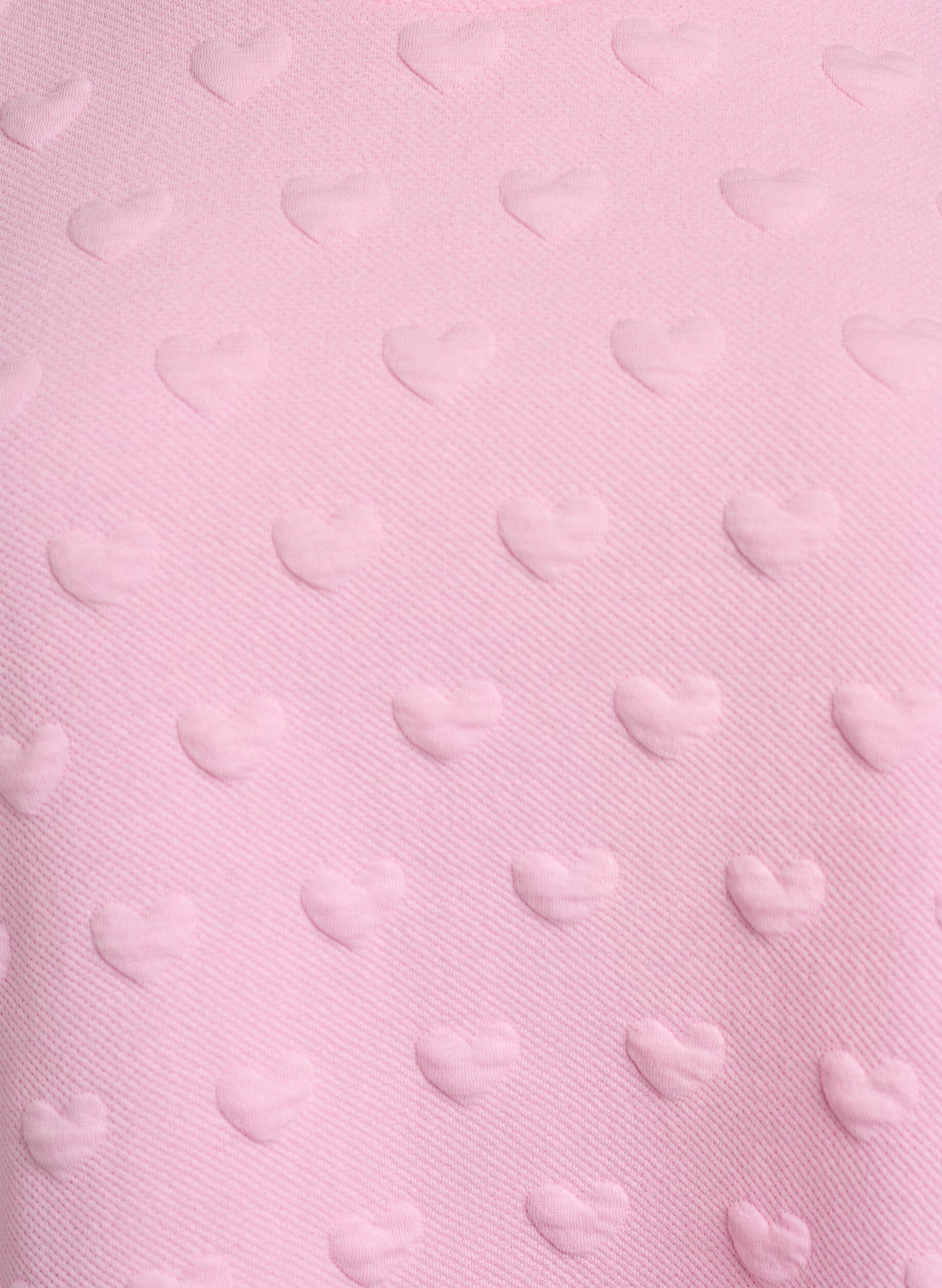 ZizziT-shirt van embossen katoenen jersey, Roze, Packshot image number 2