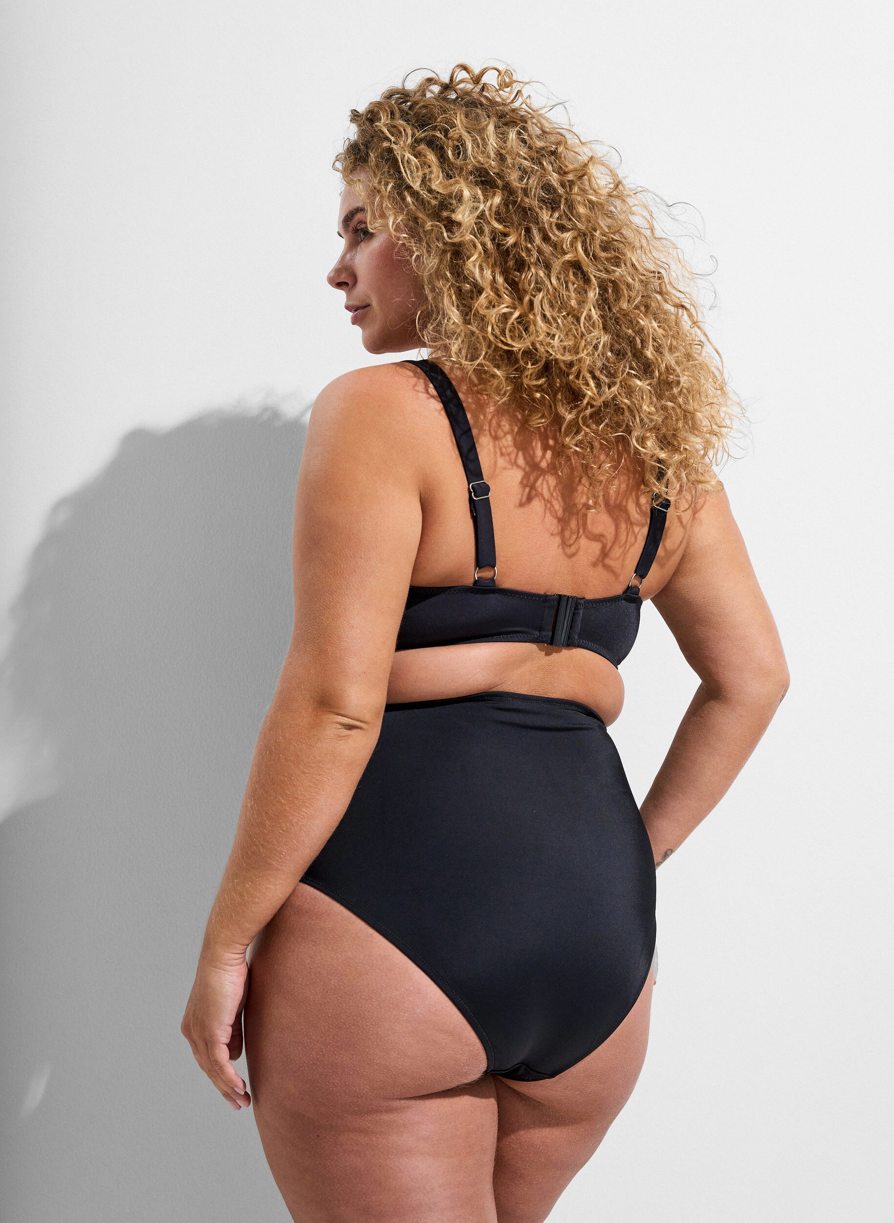 ZizziBas de bikini &agrave; taille haute, Noir, Model image number 1