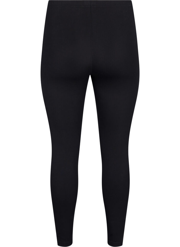 2-pack leggings en coton, Noir, Packshot image number 1