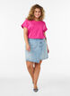 T-shirt met korte mouwen van katoenmix, Roze, Model image number 1