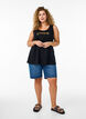Katoenen top met a-vorm, Zwart, Model image number 1