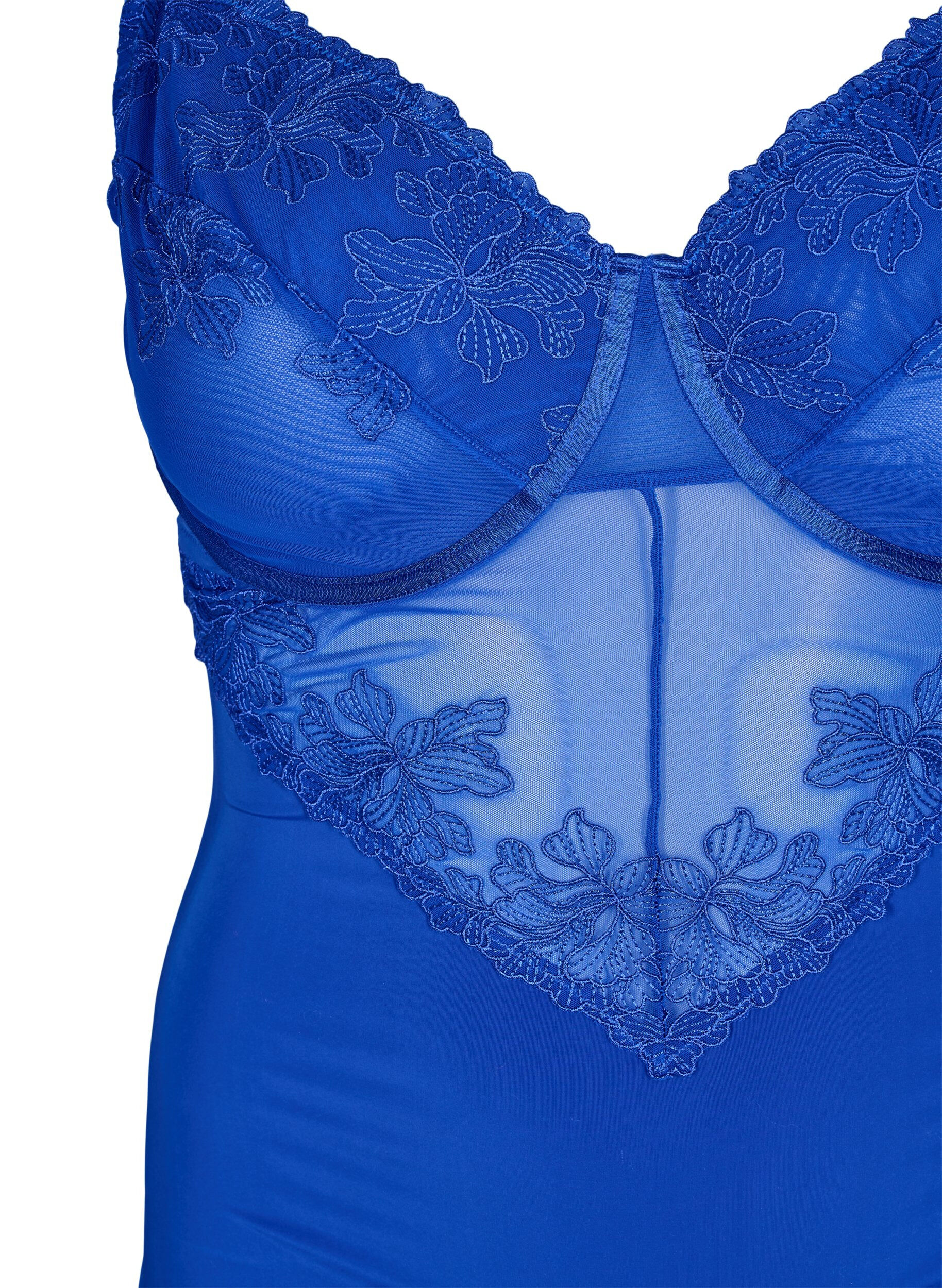 ZizziBodysuit met geborduurde details, Blauw, Packshot image number 2