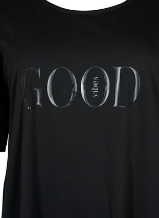 T-shirt oversize en coton avec imprimé, Black GOOD, Packshot image number 2