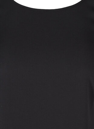 Robe de couleur unie à manches courtes, Black, Packshot image number 2
