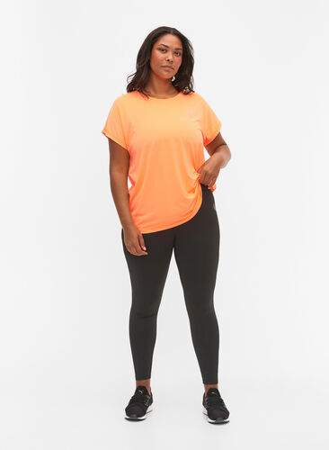 Trainings T-shirt met korte mouwen, Neon Orange, Model image number 2