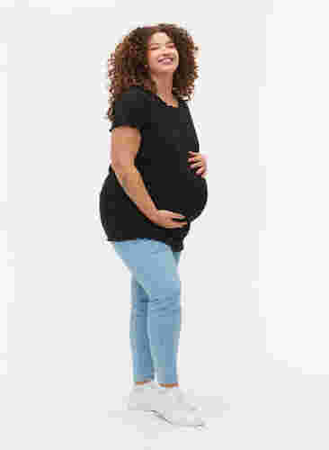 T-shirt de grossesse en côte, Black, Model image number 2