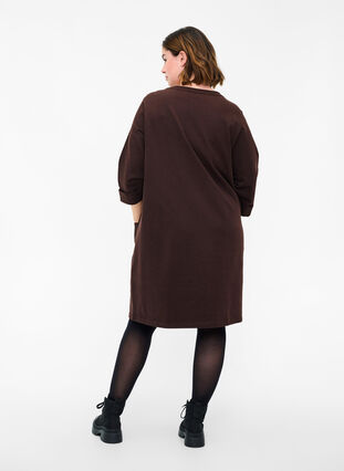 Sweat jurk met 3/4 mouwen en zakken, Molé, Model image number 1