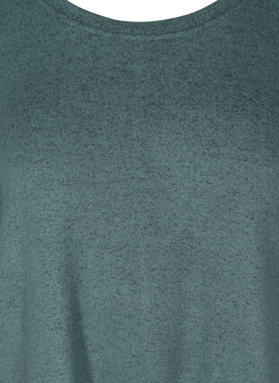 Gemêleerde blouse met verstelbare onderkant, Balsam Green Mel , Packshot image number 2