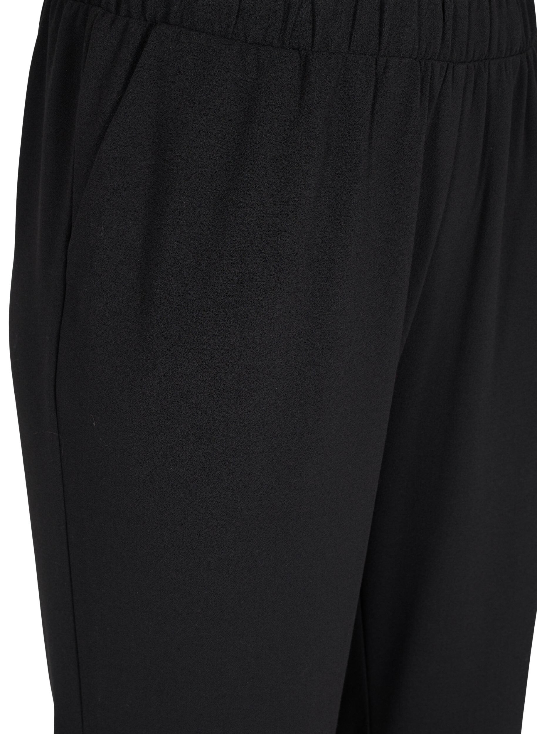 ZizziPantalon &eacute;vas&eacute; avec taille &eacute;lastiqu&eacute;e, Noir, Packshot image number 2