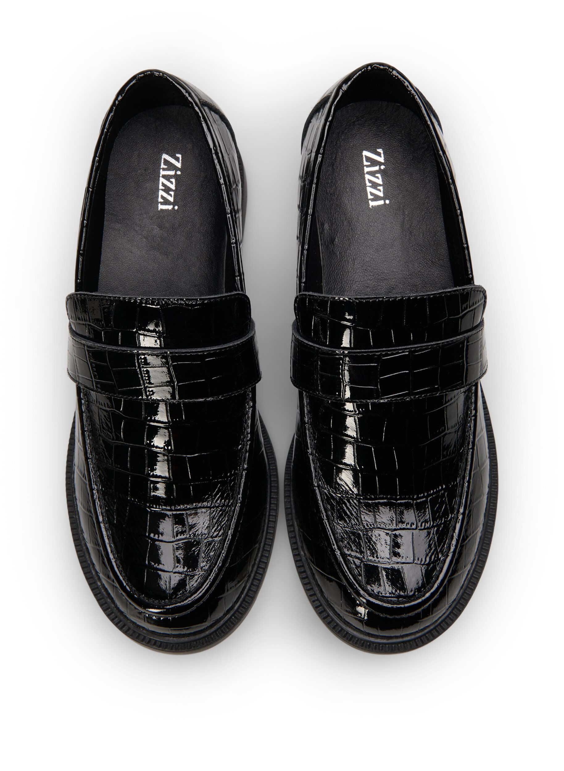 ZizziWijde croco loafers van leer, Black, Packshot image number 2