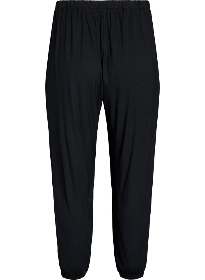 Pantalon ballon taille haute en jersey, Noir, Packshot image number 1