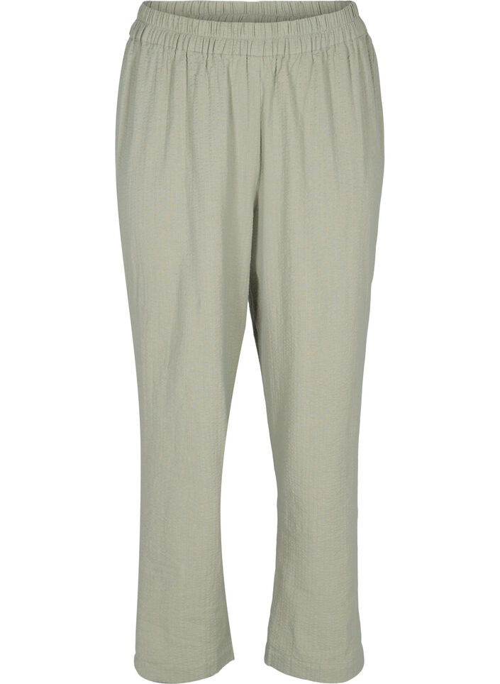 Pantalon en coton avec structure, Seagrass , Packshot image number 0