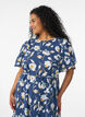 Enkellange jurk met vlindermouwen en strikceintuur, Blauw, Model image number 2