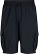  Korte broek met hoge taille en cargozakken, Black, Packshot image number 0