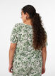 Viscose blouse met korte mouwen en print, Groen, Model image number 2