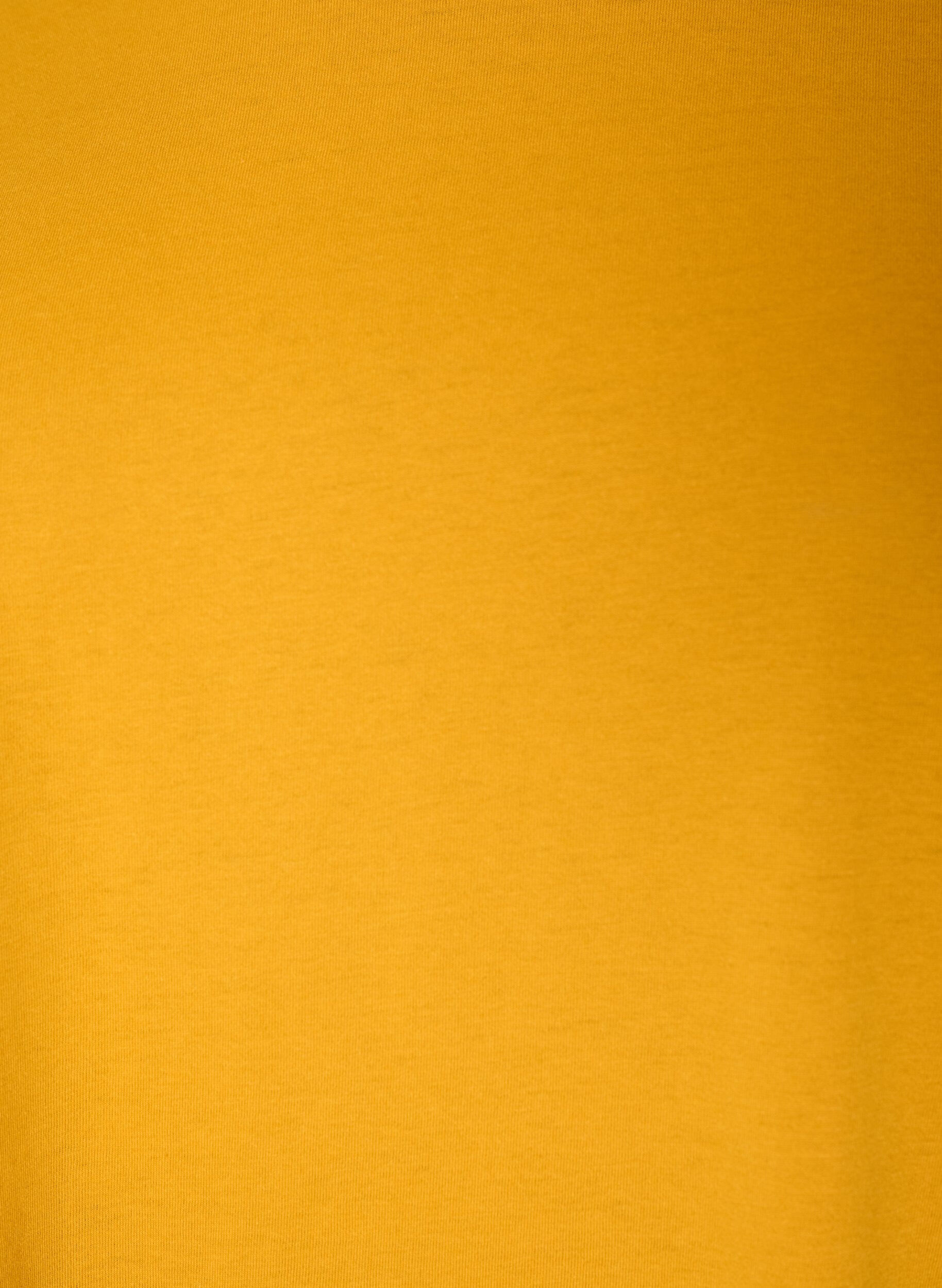 ZizziT-shirt met korte mouwen van katoenmix, Geel, Packshot image number 2