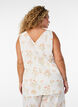 Haut imprim&eacute; avec col en V, Blanc, Model image number 2