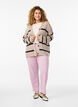 FLASH - Cardigan met strepen en knopen in breisel, Beige, Model image number 1