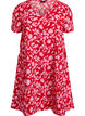 Robe courte &eacute;vas&eacute;e &agrave; imprim&eacute; floral, Rouge, Packshot image number 0