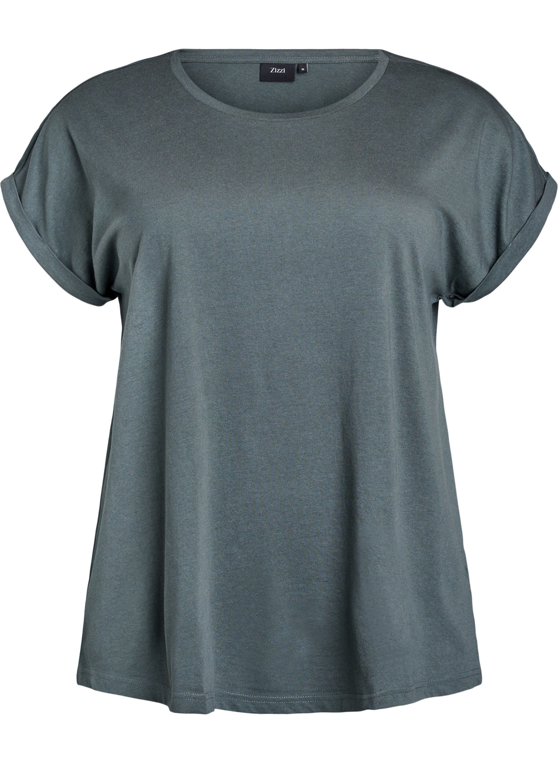 T-shirt met korte mouwen van katoenmix