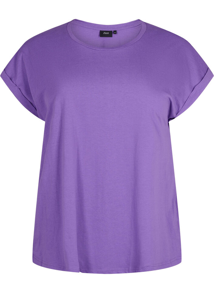 T-shirt à manches courtes en coton mélangé, Deep Lavender, Packshot image number 0