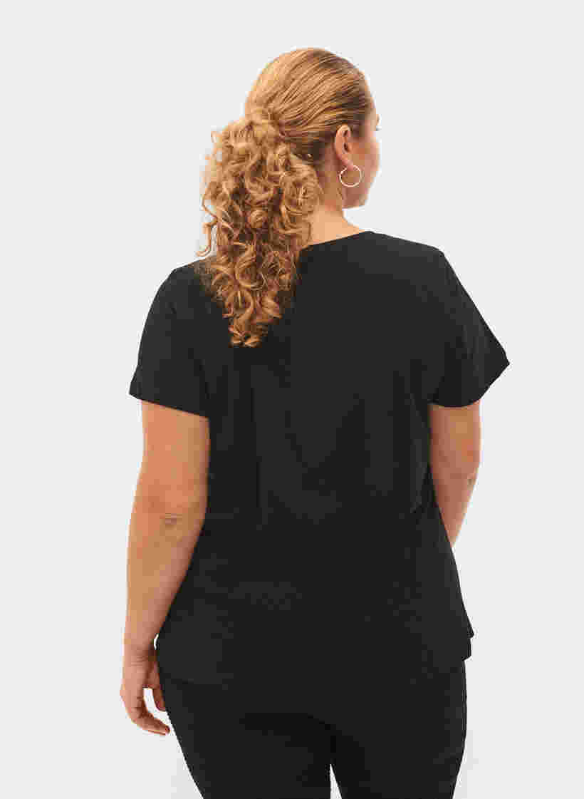 T-shirt de sport avec imprimé, Black w. RoseGoldF., Model image number 1