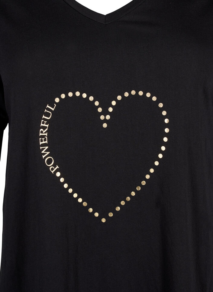 Chemise de nuit en coton biologique et &agrave; col en V, , Packshot image number 2