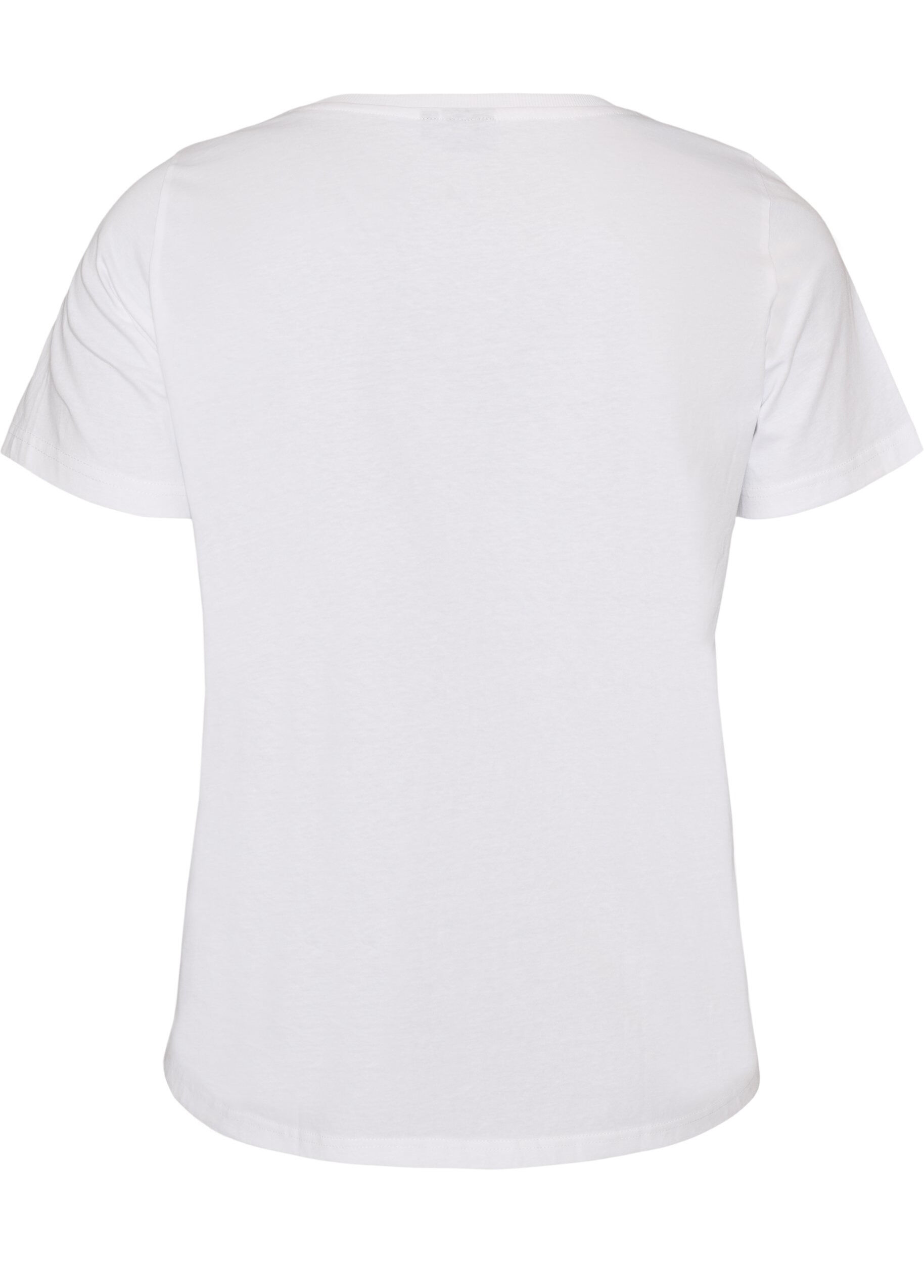 ZizziT-shirt en coton avec imprim&eacute; devant, Blanc, Packshot image number 1