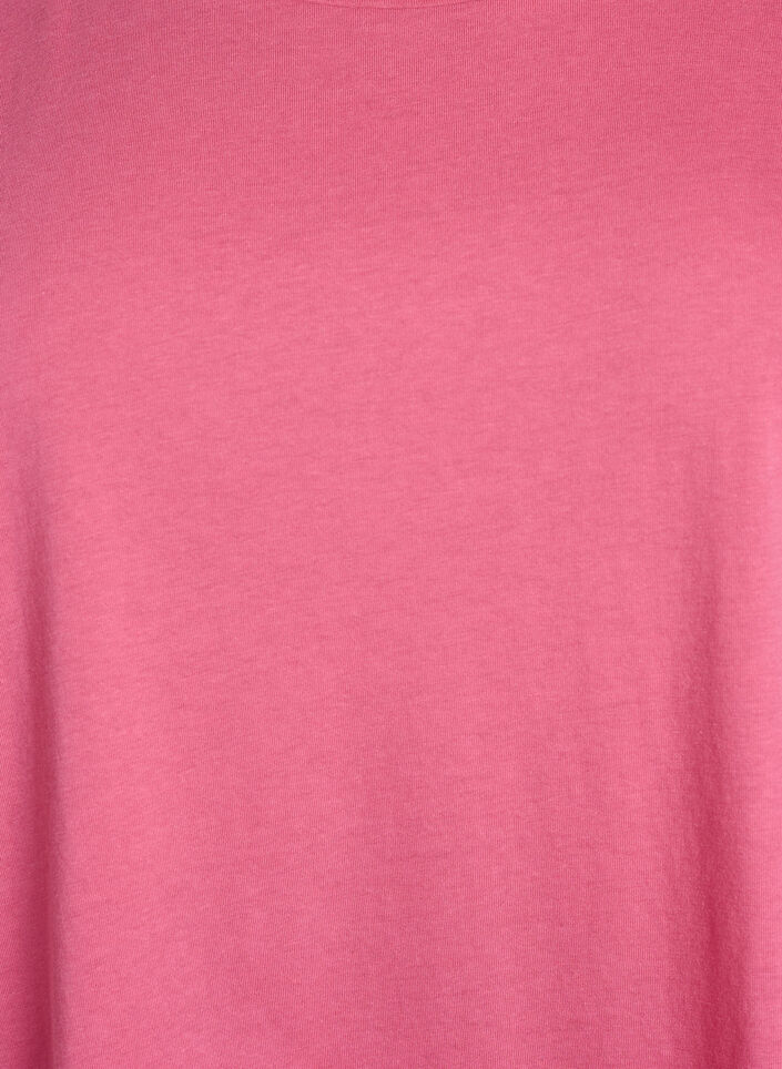 T-shirt &agrave; manches courtes en coton m&eacute;lang&eacute;, Rose, Packshot image number 2