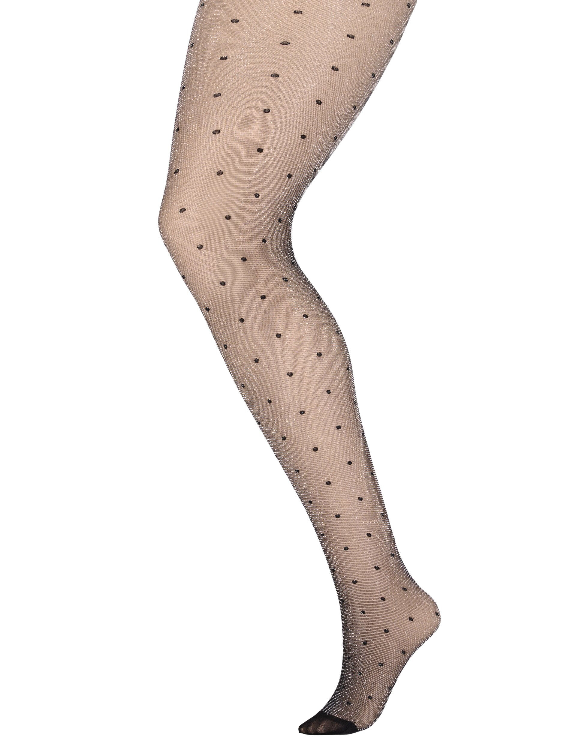 Zizzi Collants &agrave; pois en 30 deniers, Black, Packshot image number 0