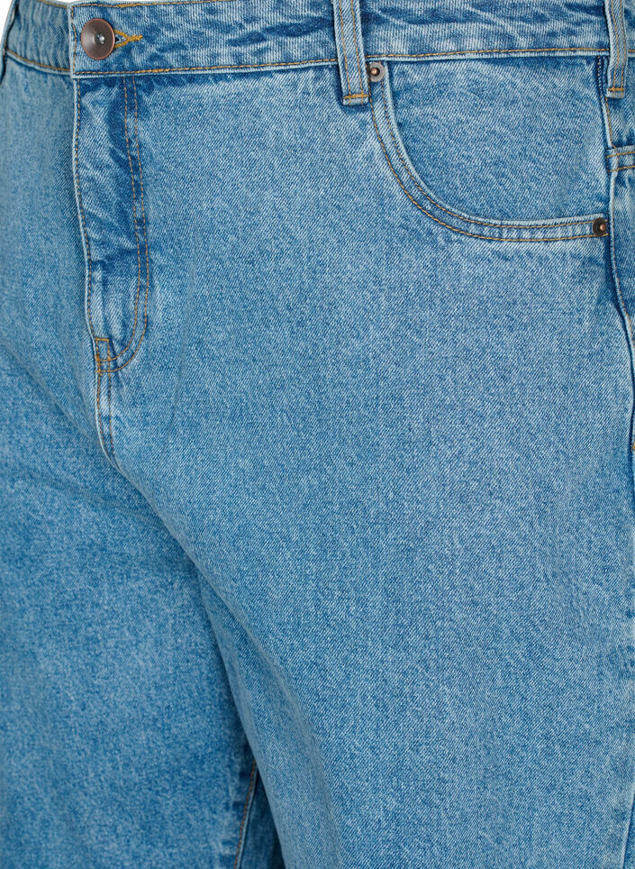 Jean Mille coup&eacute; avec taille haute, Light blue denim, Packshot image number 2