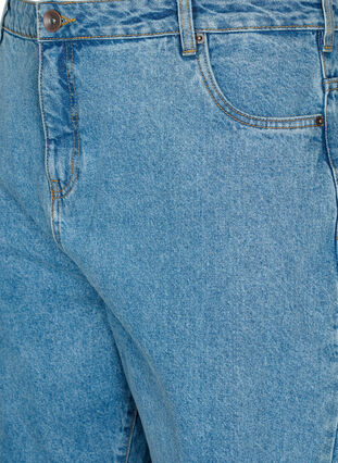 Geknipte Mille jeans met hoge taille, Light blue denim, Packshot image number 2