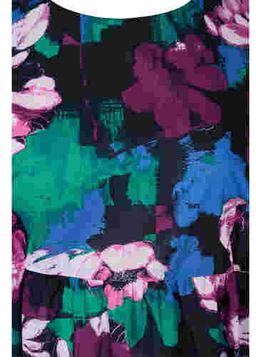 Tuniek met bloemenprint in viscose, Black Flower AOP, Packshot image number 2