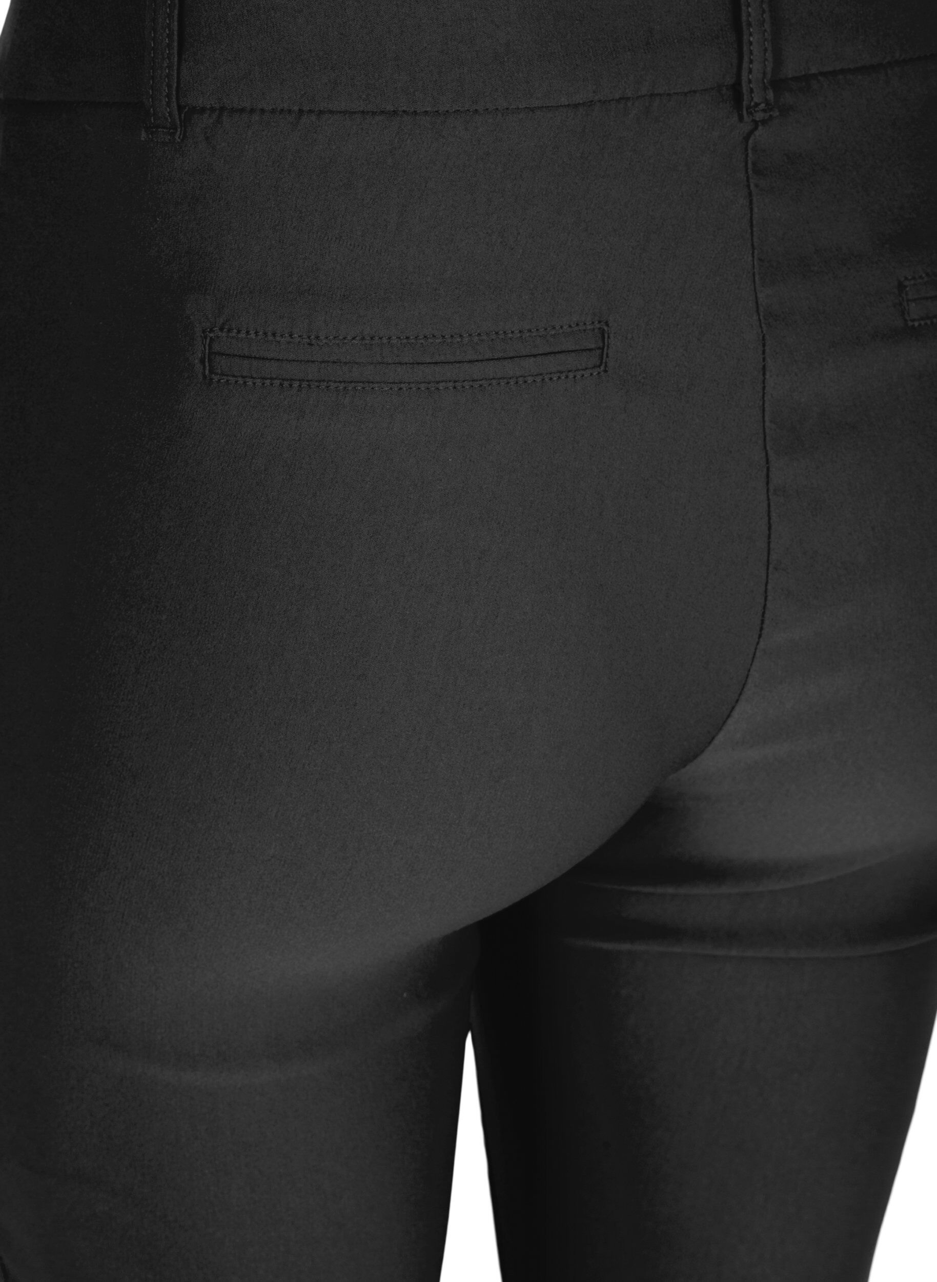 ZizziCropped broek met een lichte glans, Black, Packshot image number 3