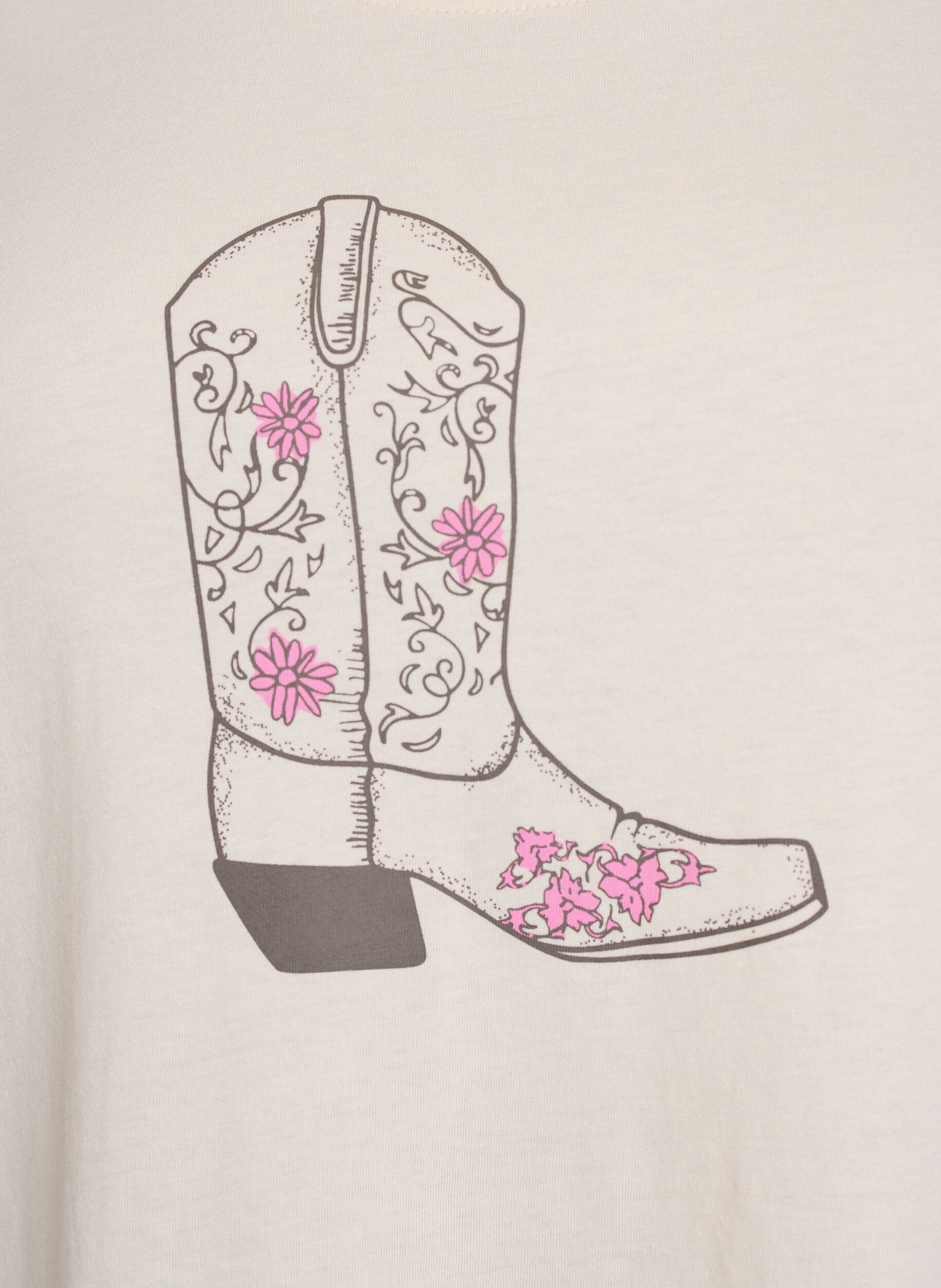 ZizziFLASH - T-shirt met print, Beige, Packshot image number 2