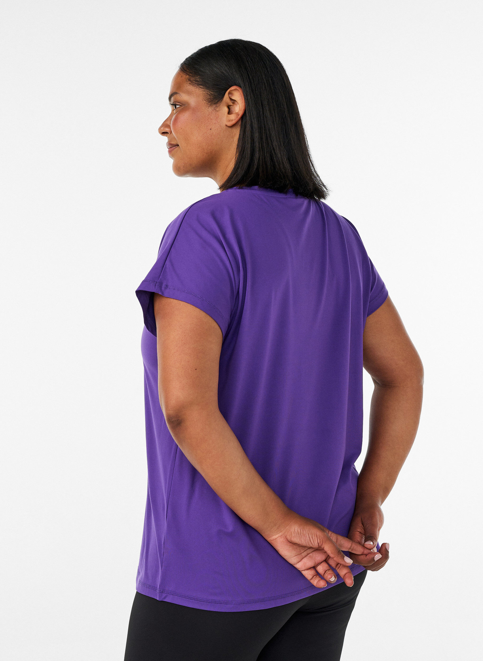 ZizziT-shirt de sport couleur unie, Violet, Model image number 2