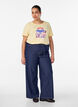 T-shirt met motief, Geel, Model image number 1