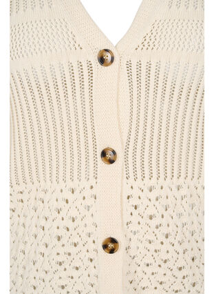 Cardigan en maille à manches courtes avec boutons, Warm Off-white, Packshot image number 2