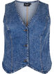 Strak denim vest met knopen, Blue Denim, Packshot image number 0
