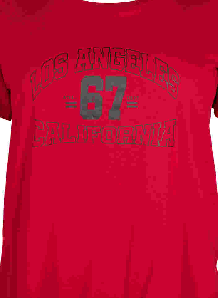 Katoenen t-shirt met opdruk op de voorkant, Tango Red LOS , Packshot image number 2