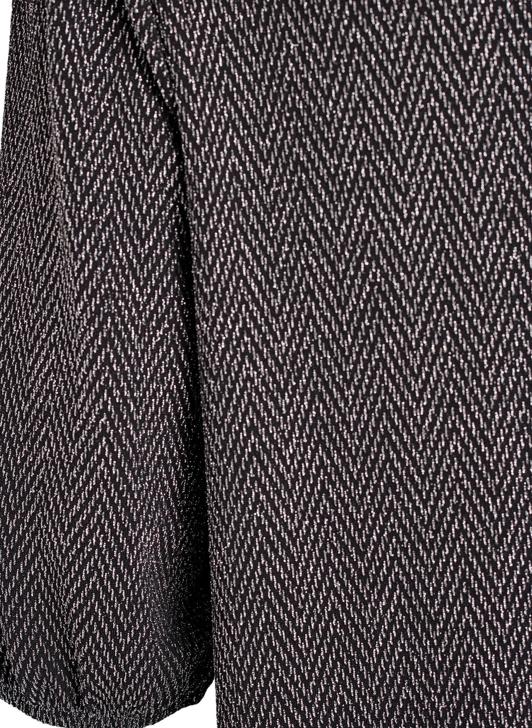 ZizziBlouse met glitterpatroon en 3/4 mouwen, Zwart, Packshot image number 3