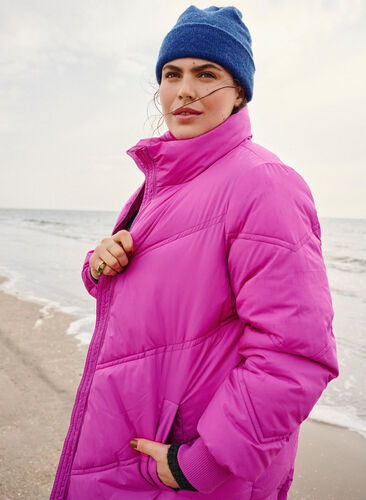 Longue veste polaire d'hiver, Rose Violet, Image image number 1