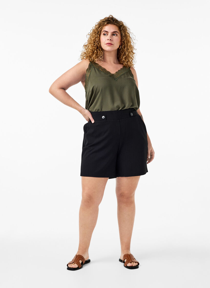 Kanten topje van viscose, Thyme, Model image number 2