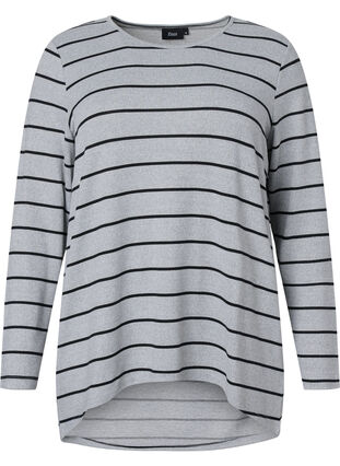 Gebloemde blouse met lange mouwen, LGM Stripe, Packshot image number 0