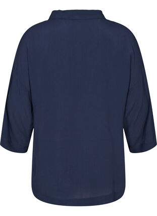Viscose blouse met 3/4 mouwen, Navy Blazer, Packshot image number 1
