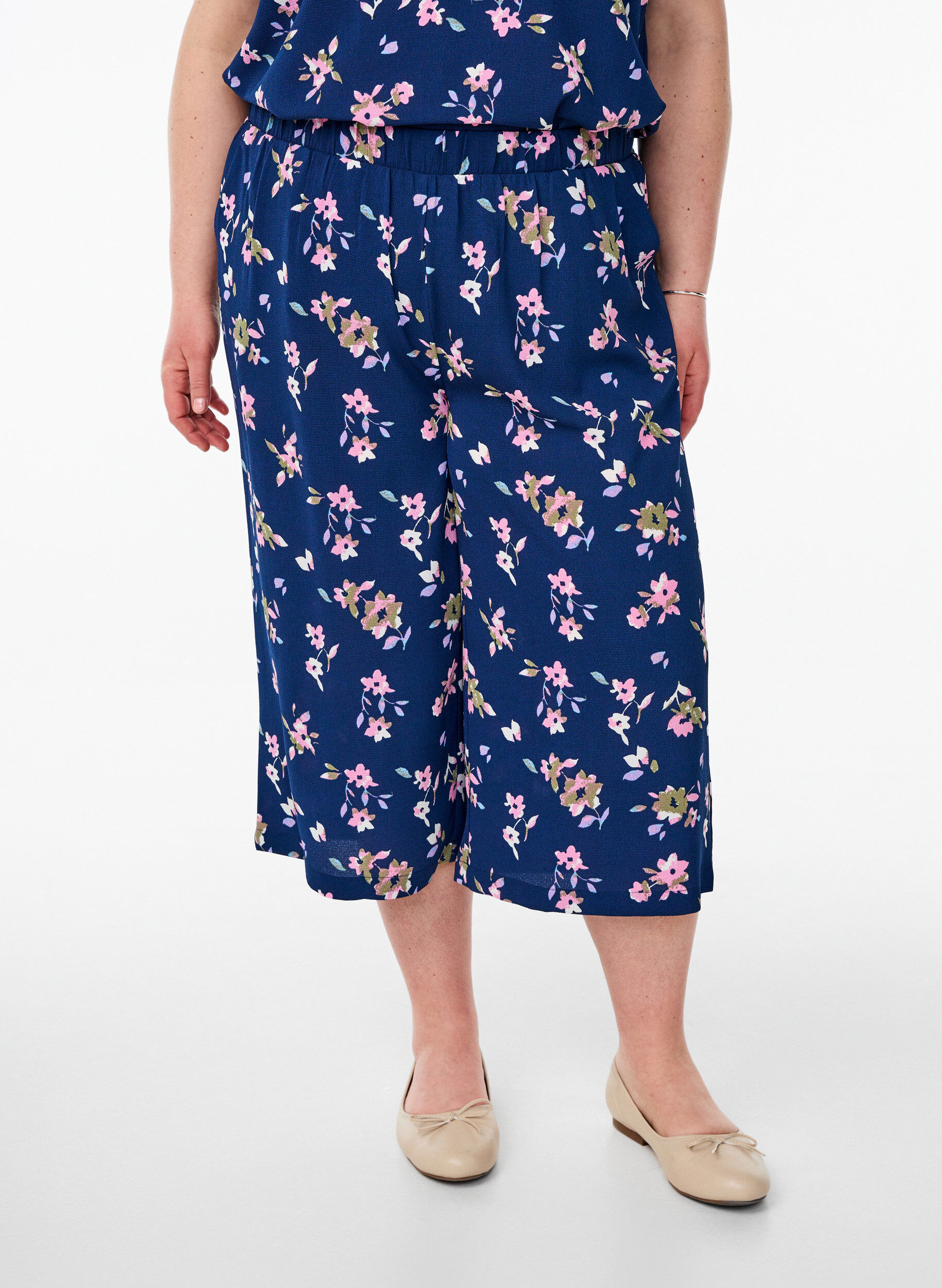 ZizziPantalon ample avec imprim&eacute;, Bleu, Model image number 2