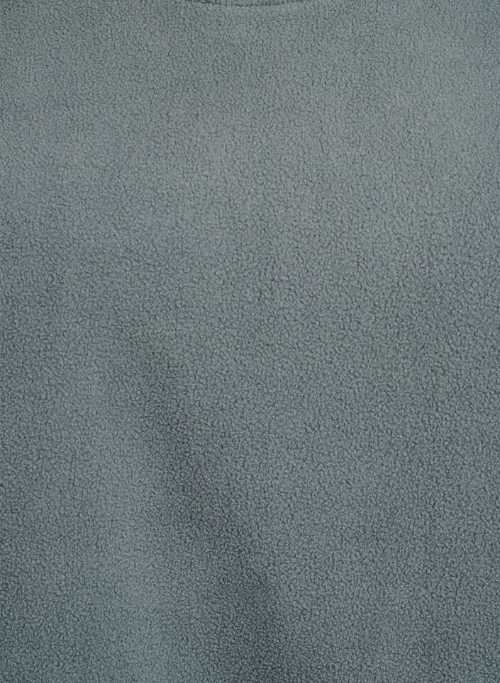 Blouse ample en polaire avec poches, Vert fonc&eacute;, Packshot image number 2