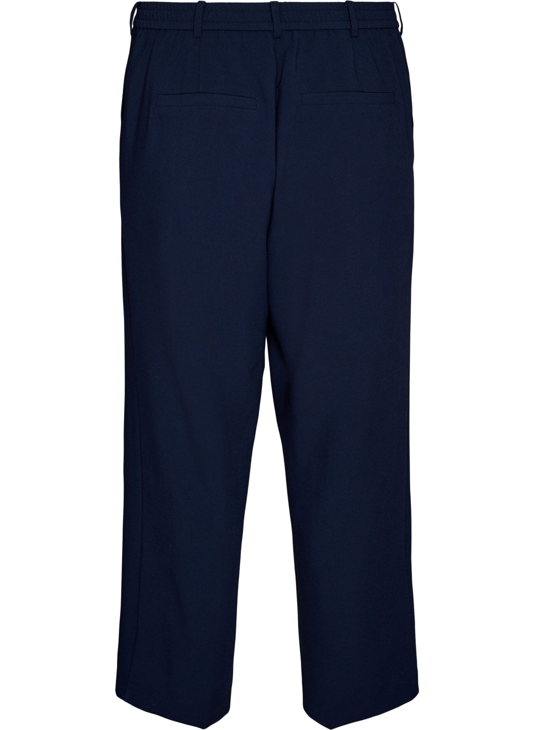 Zizzi Pantalon de tailleur taille haute et coupe droite, Bleu, Packshot image number 1