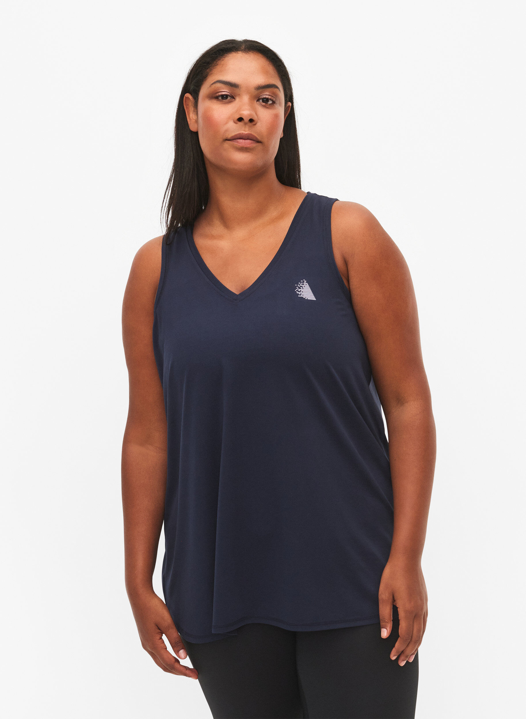 ZizziSporttop met v-hals, Blauw, Model image number 0